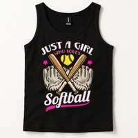 Softball Just A Girl Who Loves Softball Softball Player TShirt Tank Top