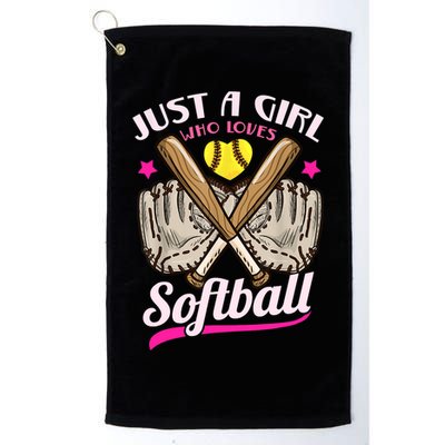 Softball Just A Girl Who Loves Softball Softball Player TShirt Golf Towel