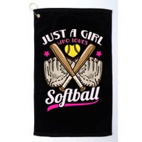 Softball Just A Girl Who Loves Softball Softball Player TShirt Golf Towel