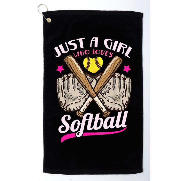 Softball Just A Girl Who Loves Softball Softball Player TShirt Golf Towel