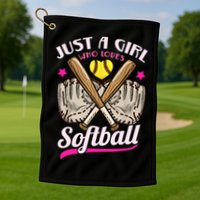 Softball Just A Girl Who Loves Softball Softball Player TShirt Golf Towel
