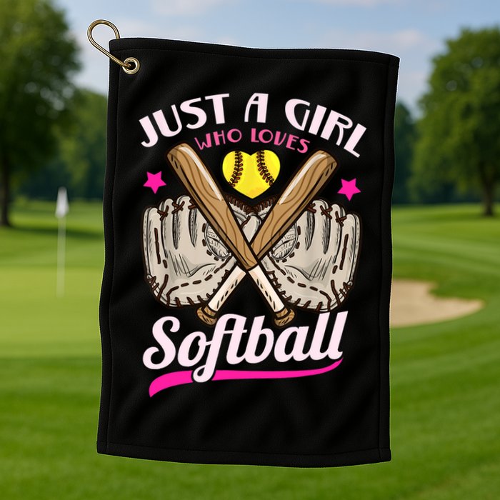 Softball Just A Girl Who Loves Softball Softball Player TShirt Golf Towel
