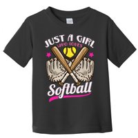 Softball Just A Girl Who Loves Softball Softball Player TShirt Toddler T-Shirt