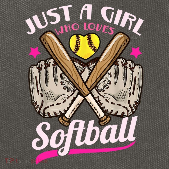 Softball Just A Girl Who Loves Softball Softball Player TShirt Cotton Canvas Backpack