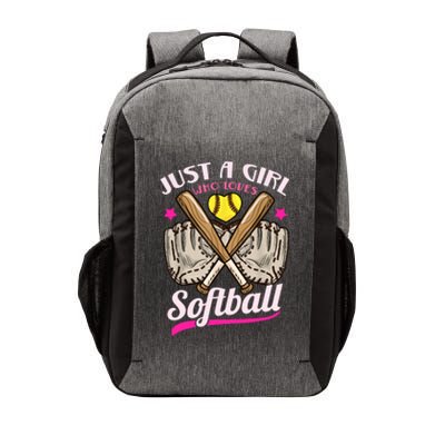 Softball Just A Girl Who Loves Softball Softball Player TShirt Vector Backpack