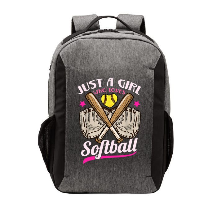 Softball Just A Girl Who Loves Softball Softball Player TShirt Vector Backpack