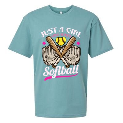 Softball Just A Girl Who Loves Softball Softball Player TShirt Sueded Cloud Jersey T-Shirt
