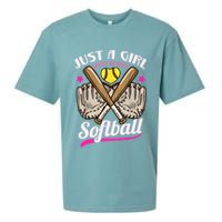 Softball Just A Girl Who Loves Softball Softball Player TShirt Sueded Cloud Jersey T-Shirt