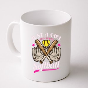 Softball Just A Girl Who Loves Softball Softball Player TShirt Coffee Mug