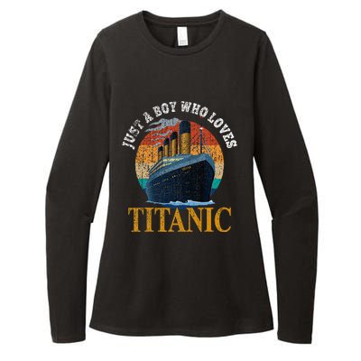 Ship Just A Boy Who Loves Titanic Boat Titanic Womens CVC Long Sleeve Shirt