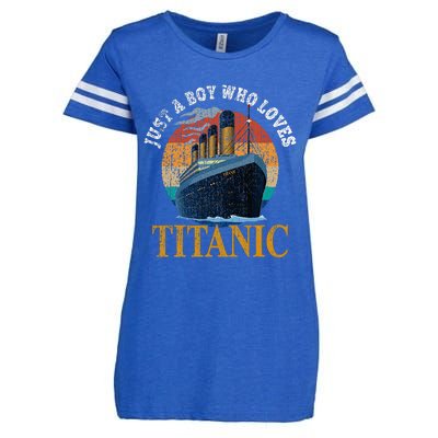 Ship Just A Boy Who Loves Titanic Boat Titanic Enza Ladies Jersey Football T-Shirt