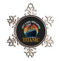 Ship Just A Girl Who Loves Titanic Boat Titanic Woman Metallic Star Ornament