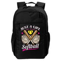 Softball Just a Who Loves Softball Softball Player Daily Commute Backpack