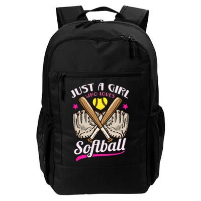 Softball Just a Who Loves Softball Softball Player Daily Commute Backpack