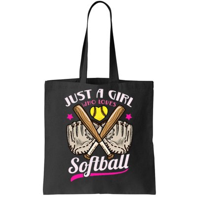 Softball Just a Who Loves Softball Softball Player Tote Bag