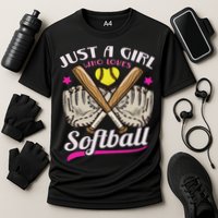 Softball Just A Girl Who Loves Softball Softball Player Performance Shirt