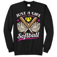 Softball Just A Girl Who Loves Softball Softball Player Sweatshirt