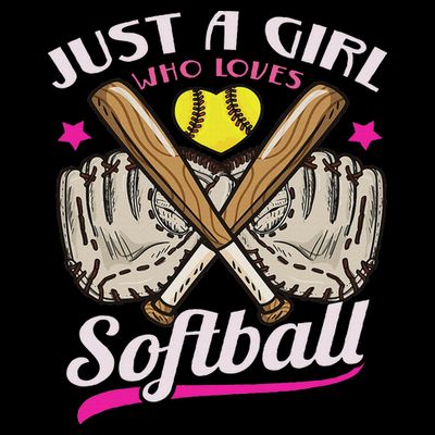 Softball Just A Girl Who Loves Softball Softball Player T-Shirt