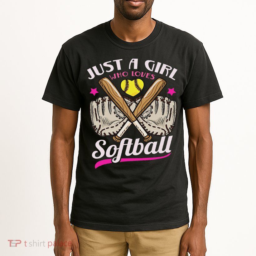 Softball Just A Girl Who Loves Softball Softball Player Tall T-Shirt