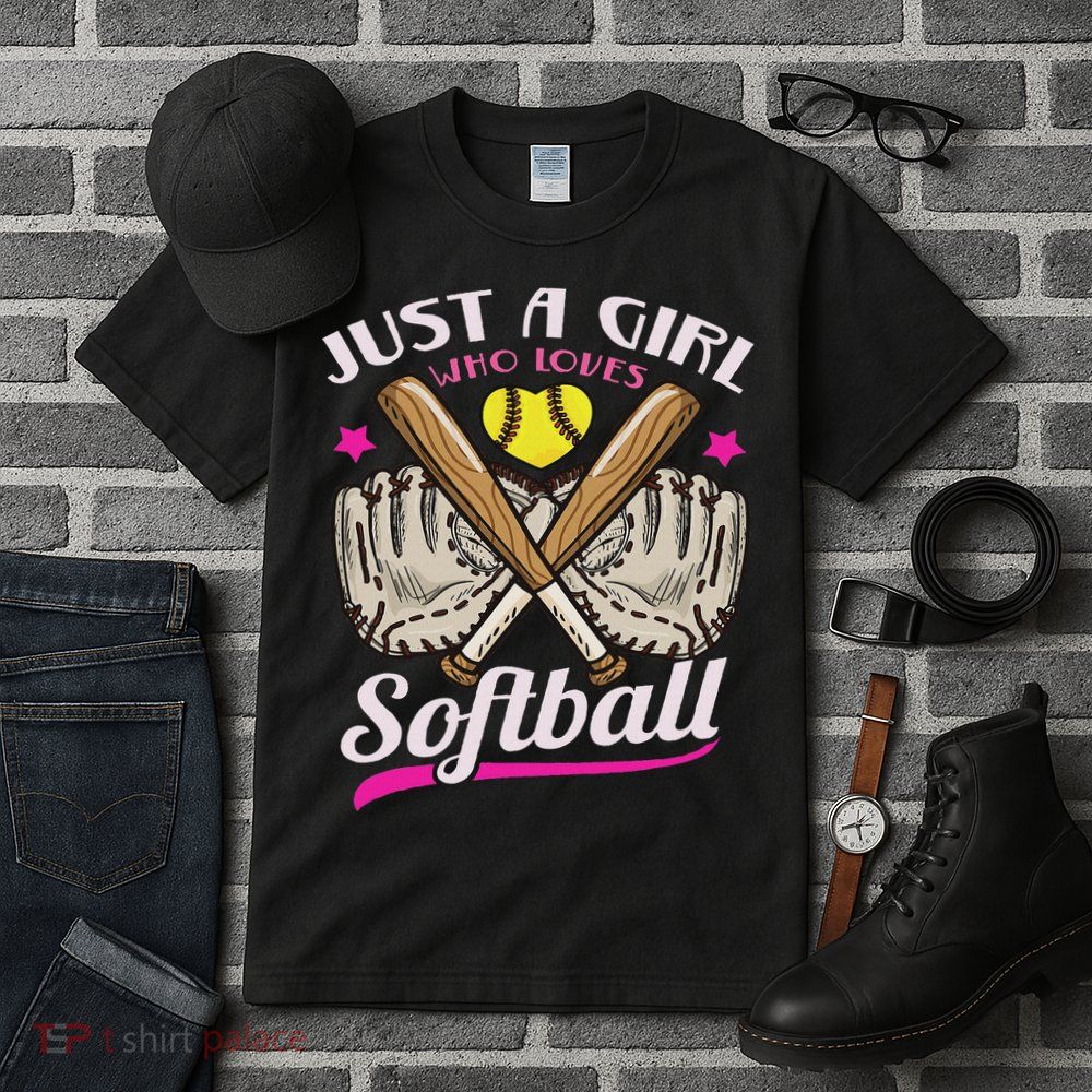 Softball Just A Girl Who Loves Softball Softball Player Tall T-Shirt