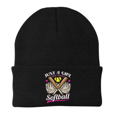 Softball Just A Girl Who Loves Softball Softball Player Beanie