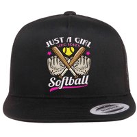 Softball Just A Girl Who Loves Softball Softball Player Flatbill Hat