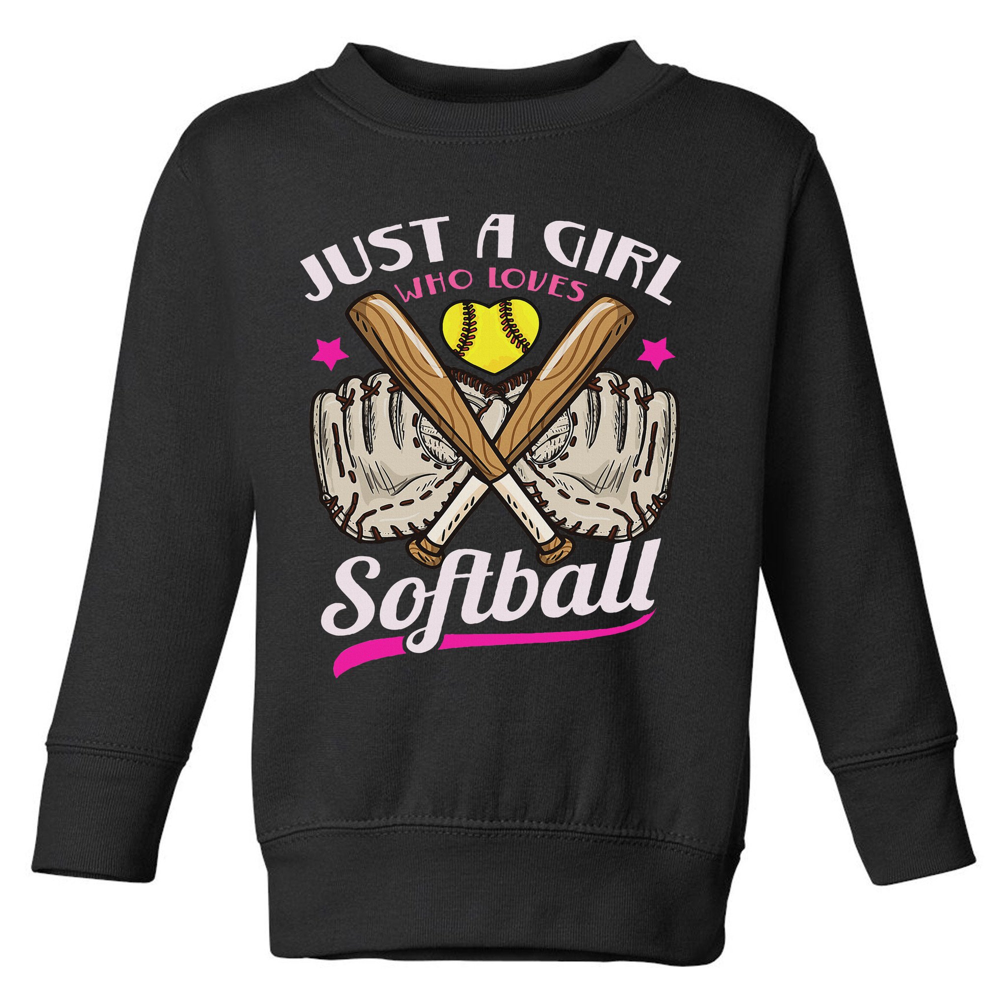 Softball Just A Girl Who Loves Softball Softball Player Toddler Sweatshirt