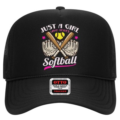 Softball Just A Girl Who Loves Softball Softball Player Trucker Hat