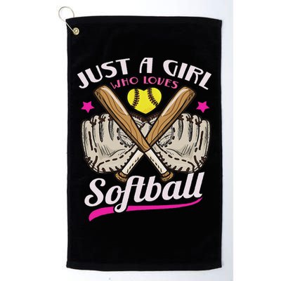 Softball Just A Girl Who Loves Softball Softball Player Golf Towel