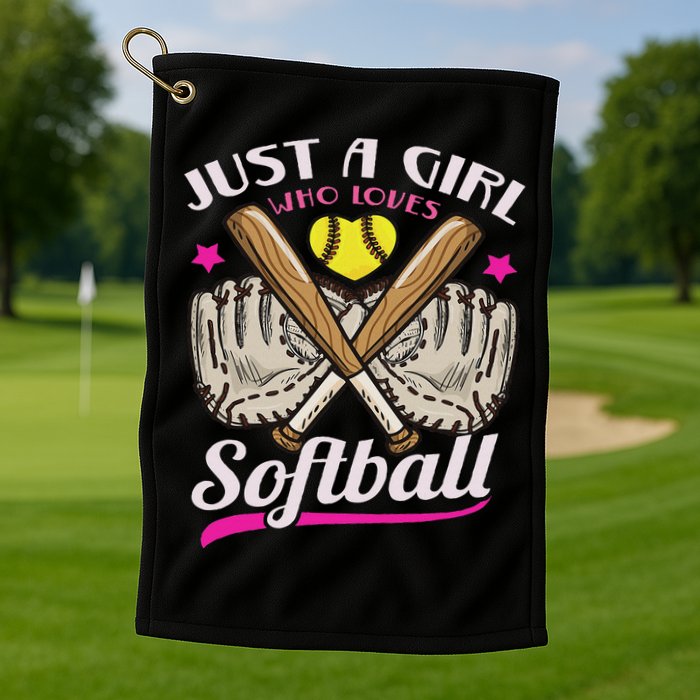 Softball Just A Girl Who Loves Softball Softball Player Golf Towel