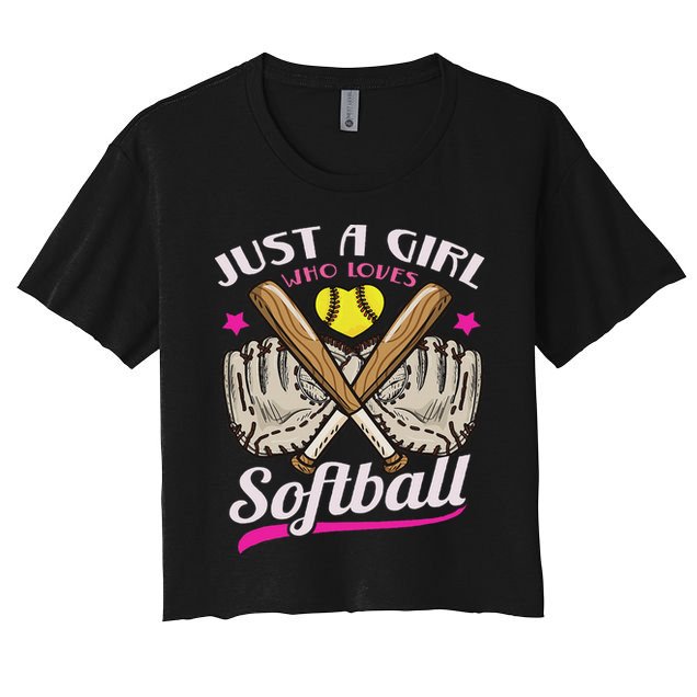 Softball Just A Girl Who Loves Softball Softball Player Crop Top