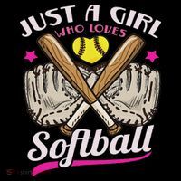 Softball Just A Girl Who Loves Softball Softball Player Womens T-Shirt
