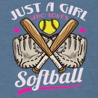 Softball Just A Girl Who Loves Softball Softball Player Garment-Dyed Sweatshirt