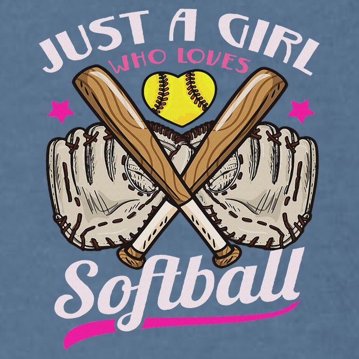 Softball Just A Girl Who Loves Softball Softball Player Garment-Dyed Sweatshirt