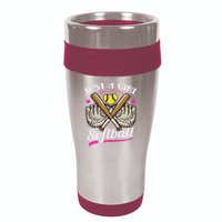 Softball Just A Girl Who Loves Softball Softball Player 16oz Travel Tumbler
