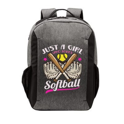 Softball Just A Girl Who Loves Softball Softball Player Vector Backpack