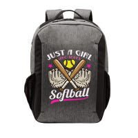 Softball Just A Girl Who Loves Softball Softball Player Vector Backpack