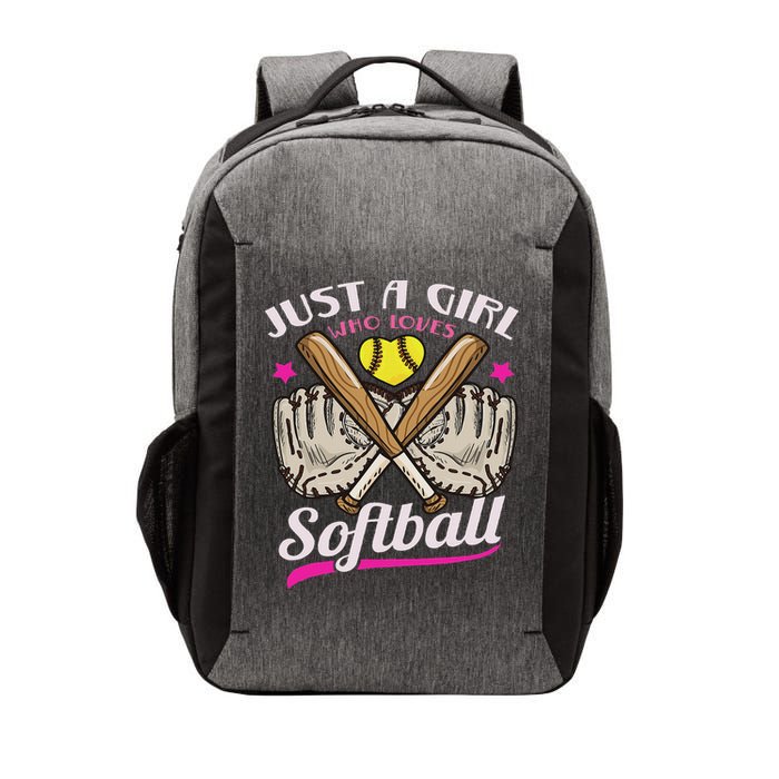 Softball Just A Girl Who Loves Softball Softball Player Vector Backpack