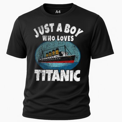 Ship Just A Boy Who Loves Titanic Boat Titanic Cooling Performance Crew T-Shirt