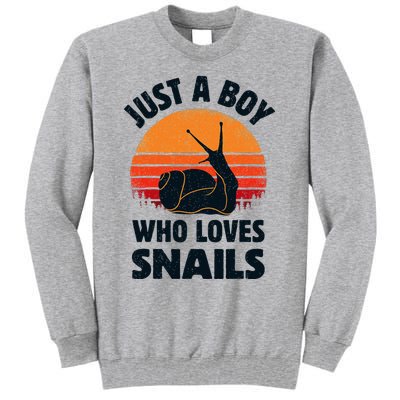 Snail Just A Boy Who Loves Snails Insects Retro Vintage Tall Sweatshirt