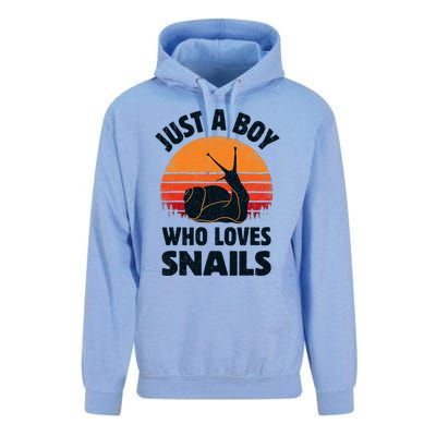 Snail Just A Boy Who Loves Snails Insects Retro Vintage Unisex Surf Hoodie