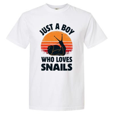 Snail Just A Boy Who Loves Snails Insects Retro Vintage Garment-Dyed Heavyweight T-Shirt