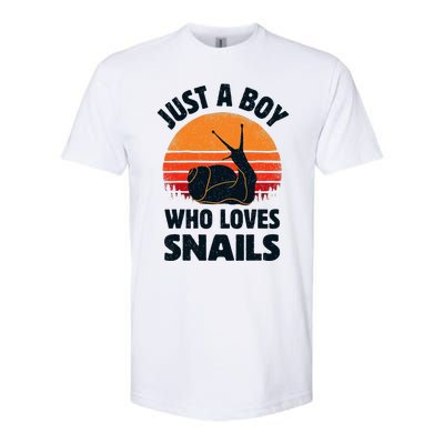 Snail Just A Boy Who Loves Snails Insects Retro Vintage Softstyle CVC T-Shirt