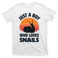 Snail Just A Boy Who Loves Snails Insects Retro Vintage T-Shirt