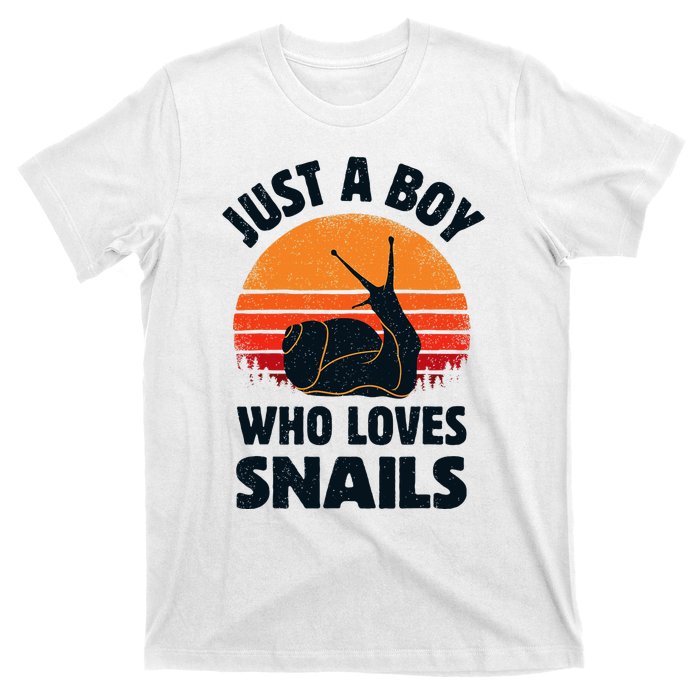 Snail Just A Boy Who Loves Snails Insects Retro Vintage T-Shirt