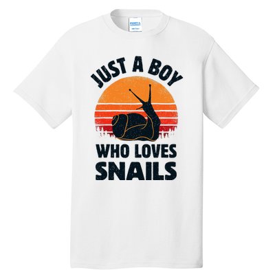 Snail Just A Boy Who Loves Snails Insects Retro Vintage Tall T-Shirt