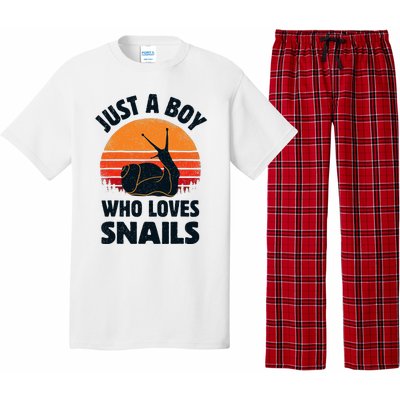 Snail Just A Boy Who Loves Snails Insects Retro Vintage Pajama Set