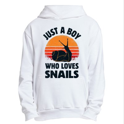 Snail Just A Boy Who Loves Snails Insects Retro Vintage Urban Pullover Hoodie