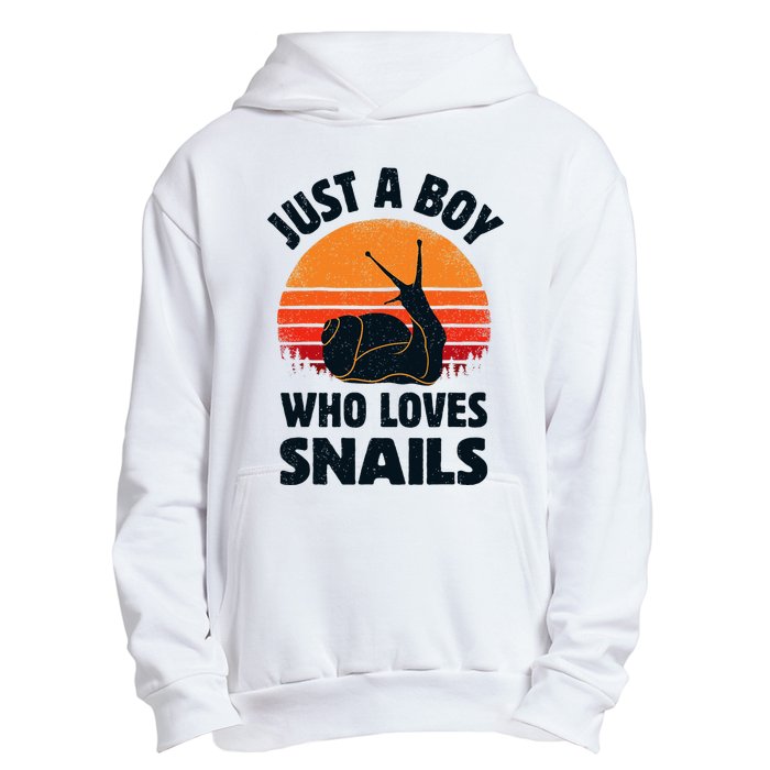 Snail Just A Boy Who Loves Snails Insects Retro Vintage Urban Pullover Hoodie