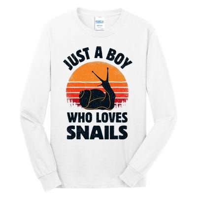 Snail Just A Boy Who Loves Snails Insects Retro Vintage Tall Long Sleeve T-Shirt